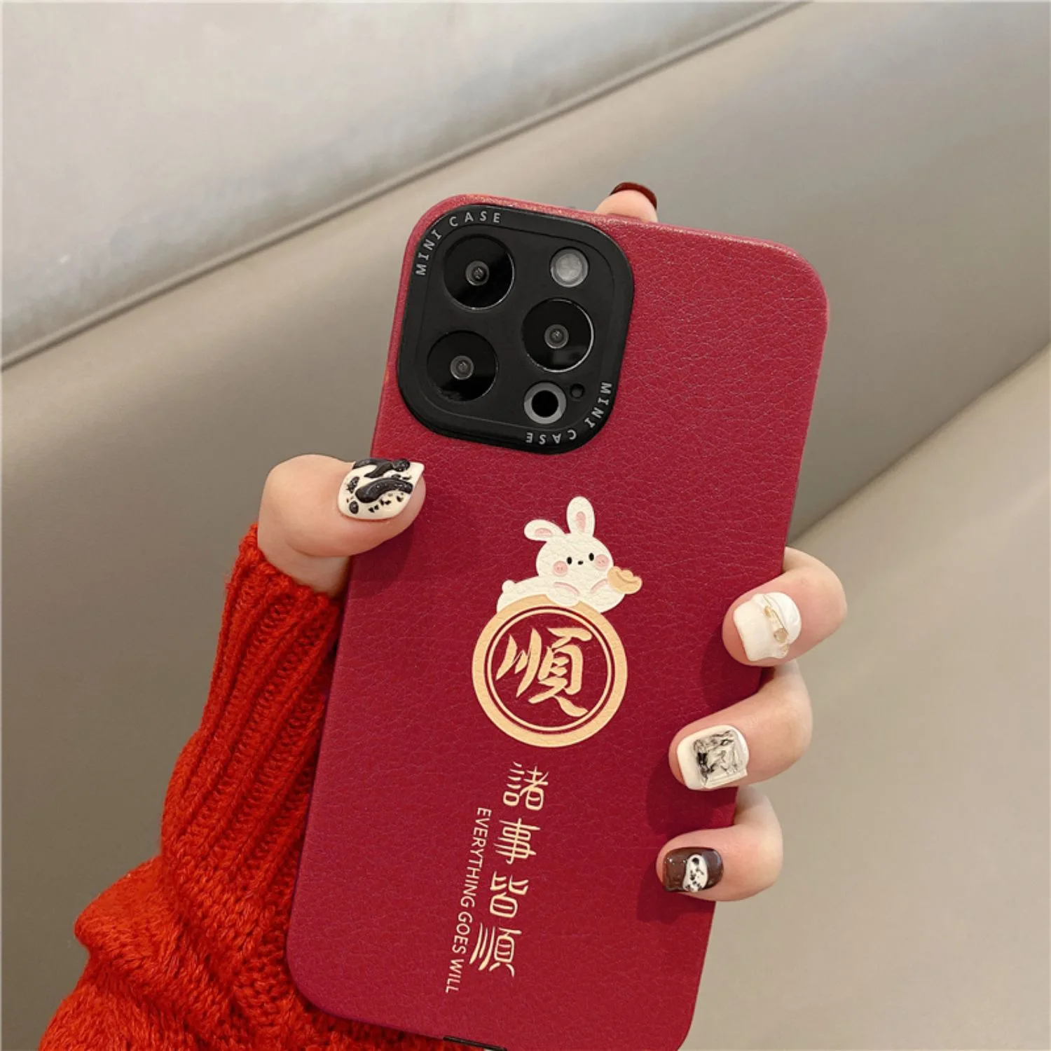 Faux Fur China Wind DIY Text Drop Resistant Phone Case For iphone14 13 12 11 Pro Max XS X XR 7 8 Plus Fashion New Products