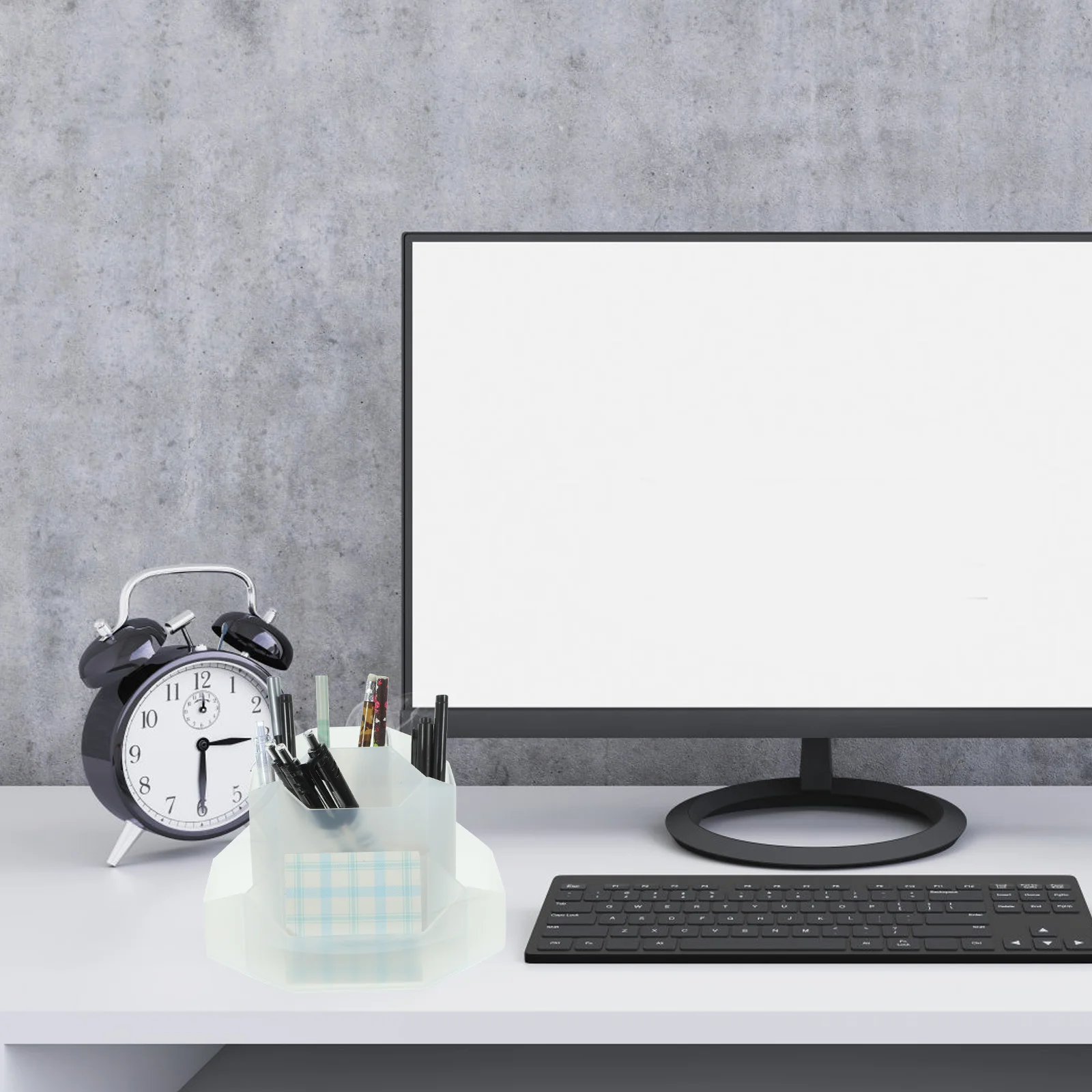 

Makeup Brush Rotation Pen Holder Teacher Desktop Organizer Plastic Office Compartment Stationary