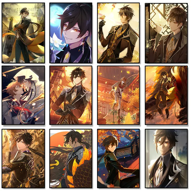 

Digital Oil Painting Japanese Anime Genshin Impact DIY Hand Painted Canvas Paint By Numbers Home Decor Gifts