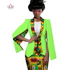 Африканский стиль Женская одежда комплект из двух предметов платье костюм для женщин топы куртка и юбка с принтом базин богатая одежда WY551