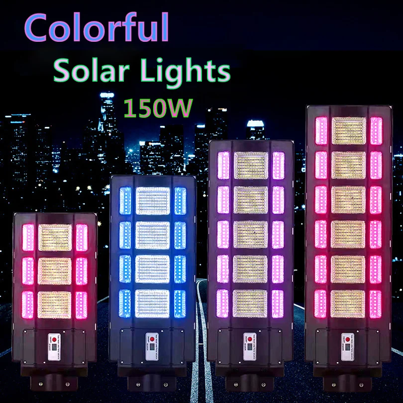 

200W solar spotlights outdoors Colorful dimming wall lamps waterproof Motion sensor garden decoration Solar plate Street lights