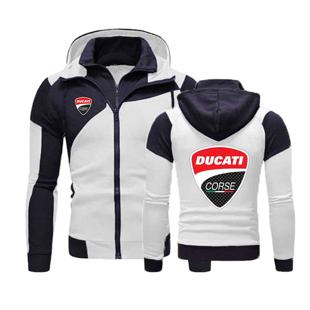 

2022 Ducati Printing Hoody Autumn Men Sweatshirts Hooded Sportswear Jacket Zipper Coat Double Zip Cardigan Tops