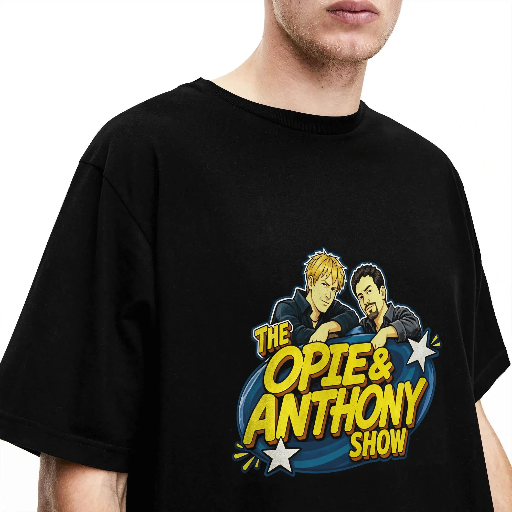 Фото Мужская футболка The Opie and Anthony Show, винтажные футболки из 100% хлопка, футболка с круглым вырезом, одежда с короткими рукавами, идея для подарка №3