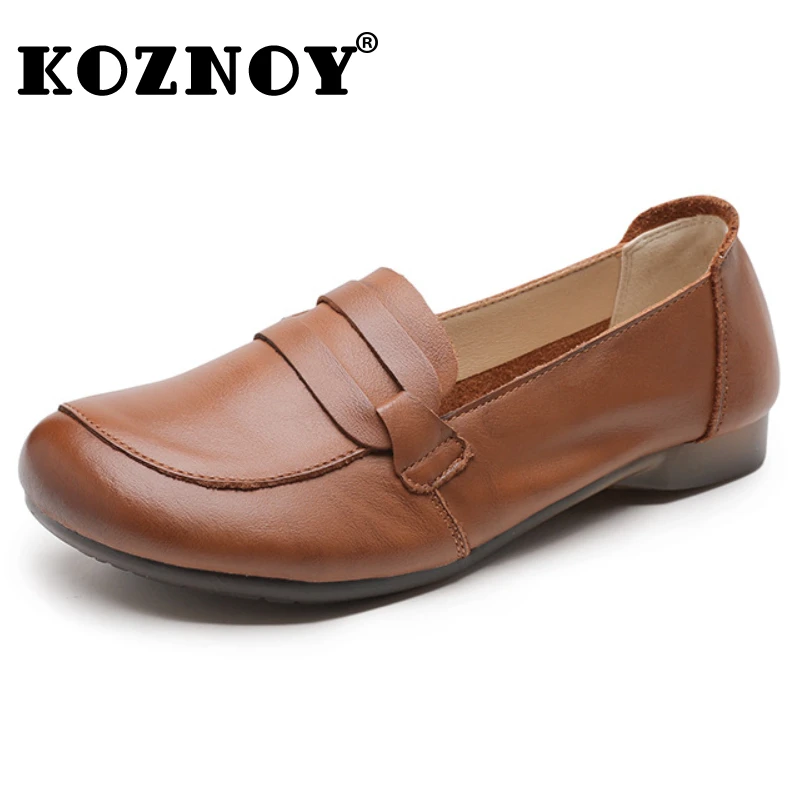 

Женские мокасины из натуральной кожи, без застежки, на плоской подошве, 2,5 см