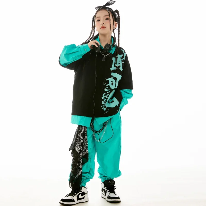 2023 детская одежда в стиле хип-хоп топы с длинным рукавом для девочек пальто синие