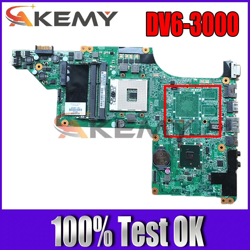 

Akemy 595135-001 Laptop motherboard for HP Pavilion dv6 DV6-3000 DV6-3020US Mainboard HD4200 Series DDR3 s1 Free CPU