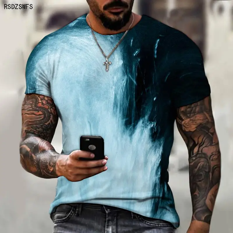 

Summer Hot Style European And American Casual Beach Men's Summer T-shirt, 3d Personalized Printing Plus Size T-shirt