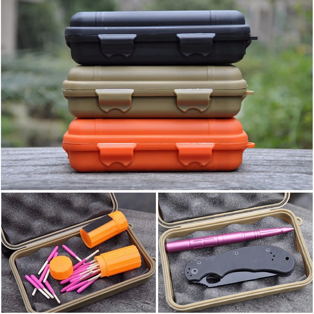 

1pc Outdoor Waterproof Survival Sealed Box Moisture-proof EDC Tool Storage Container Case Holder Organizer Box
