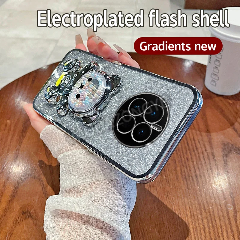 Чехол для Huawei Mate 50 мягкий силиконовый Блестящий ударопрочный гальванический