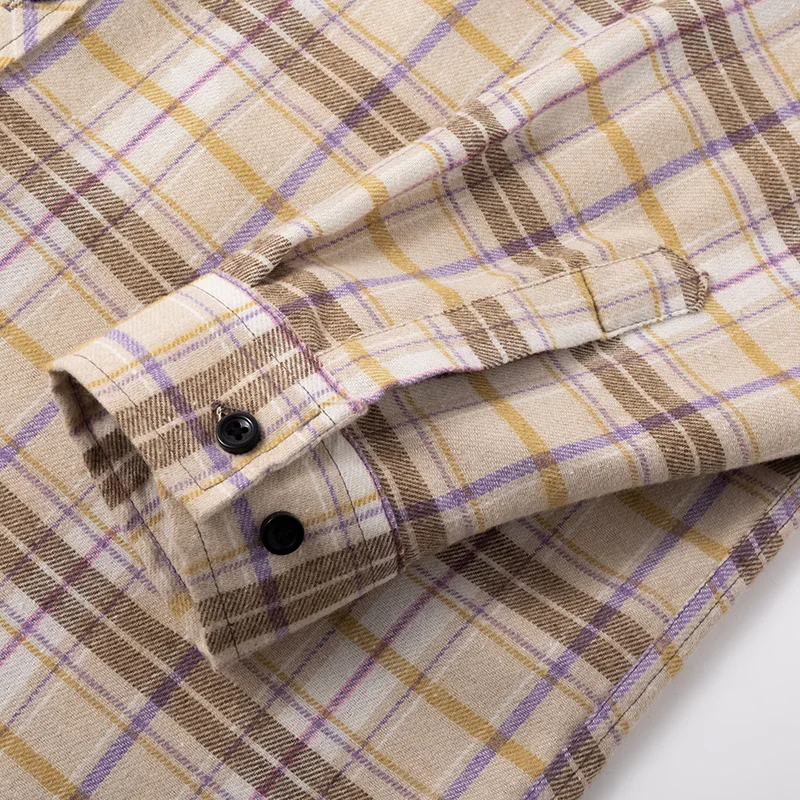 Рубашка мужская хлопковая фланелевая в клетку свободная повседневная Уличная