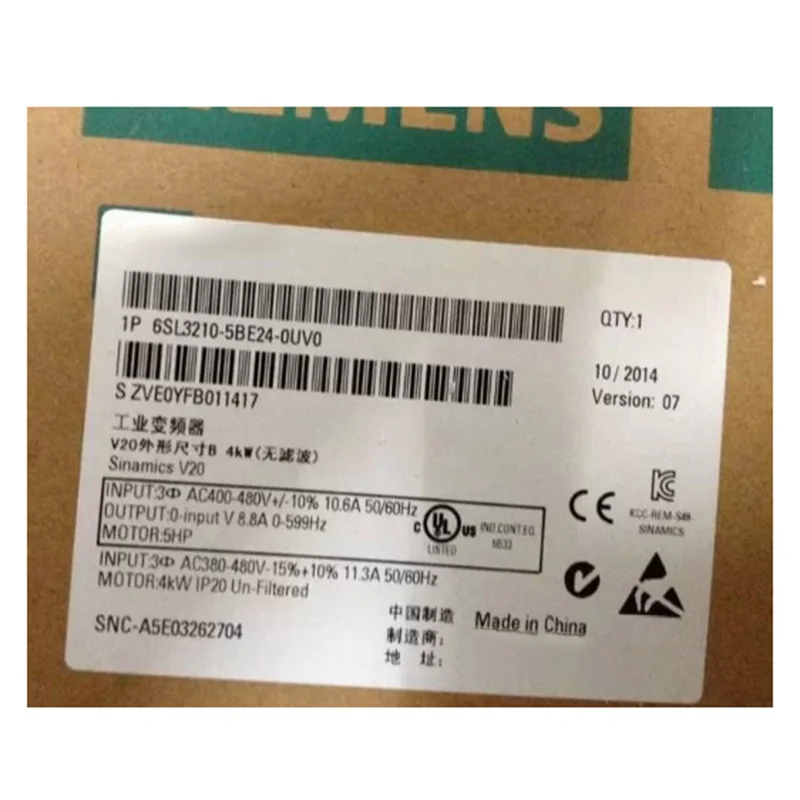 Новый оригинальный 6SL3210-5BE24-0UV0 4 кВт