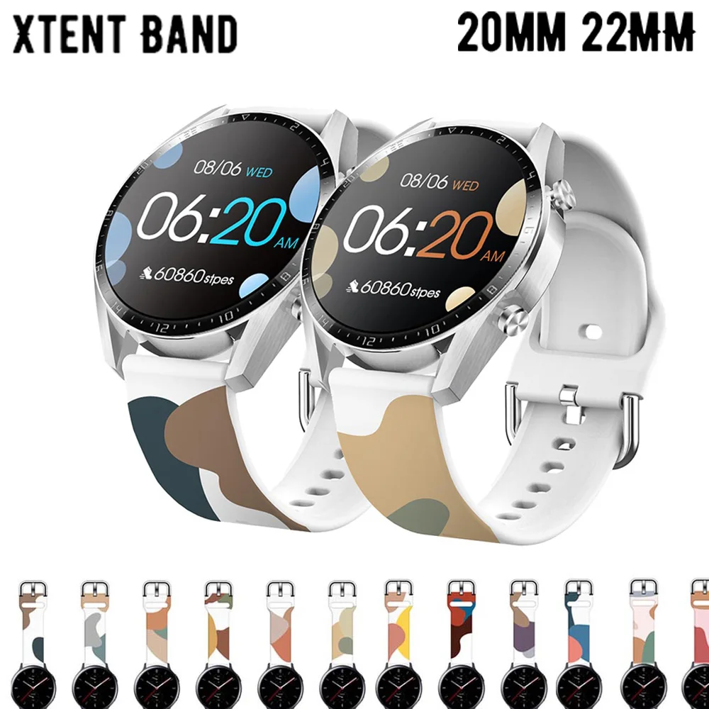 

Ремешок силиконовый 20 мм 22 мм для Samsung Galaxy Watch 4/Classic/46 мм/42 мм/active 2 Gear s3/S2 Morandi, ремешок для Huawei GT/2/GT2