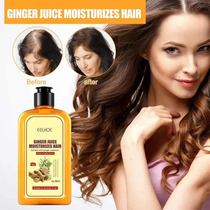 

100ml Genuine Professional Hair Ginger Shampoo Hair Regrowth Dense Fast Thicker Hair Growth Shampoo Anti Hair Loss Product