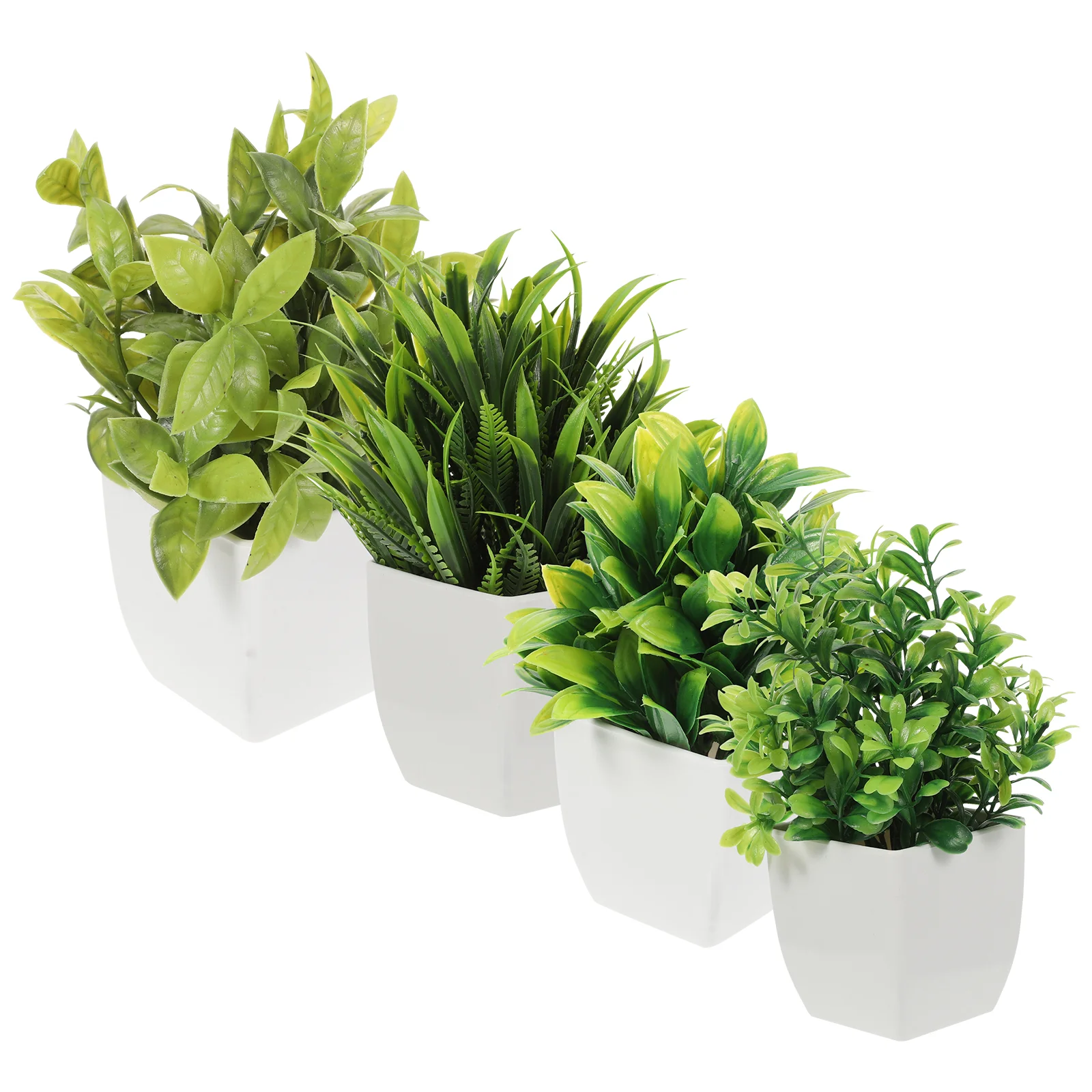 

4 Pcs Artificial Potted Fake Plants Decor Mini Decors Office Decorations Home Indoor Accessories Adornments