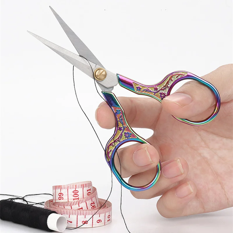

1Pcs Stainless Steel Vintage Sewing Scissors tailor yarn Fabric Cutter home embroidery cross stitch scissors craft Sewing Tool