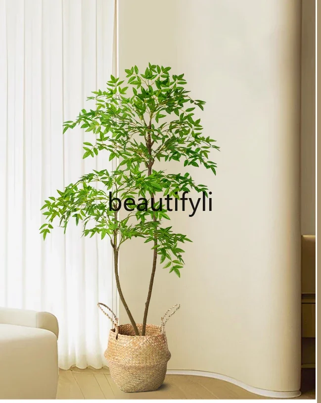 Имитация зеленого растения Наньтанского бамбука большое растение в горшке