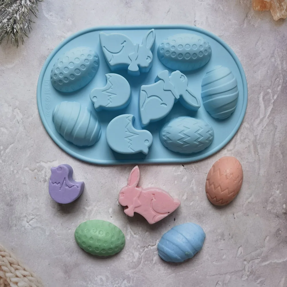 

3D Easter Egg Shape Chocolate Silicone Mold 9 Cavity Cake Mould DIY Dinosaur Egg Baking Mould Pastry Fondant Molds Soap Mold