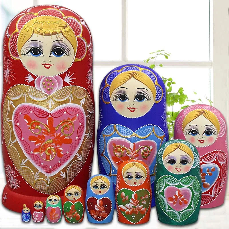 Русские куклы из липы с 10 слоями чистой ручной росписи товары детские