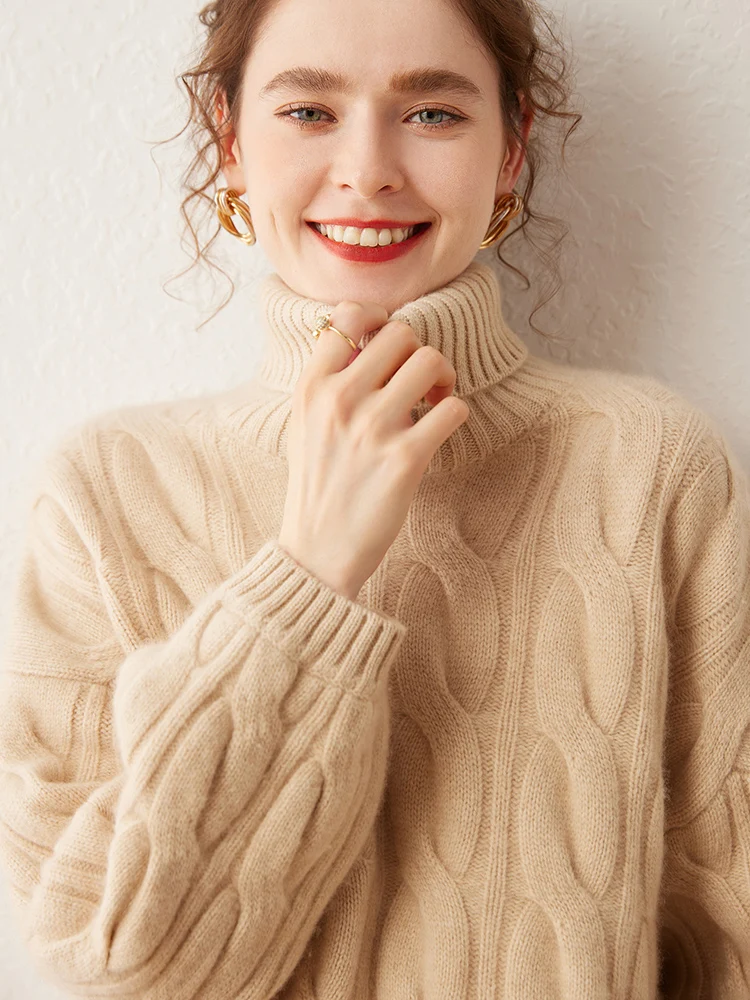 Богатый и независимый! Тяжелая утолщенная водолазка 00 свитер из чистого кашемира