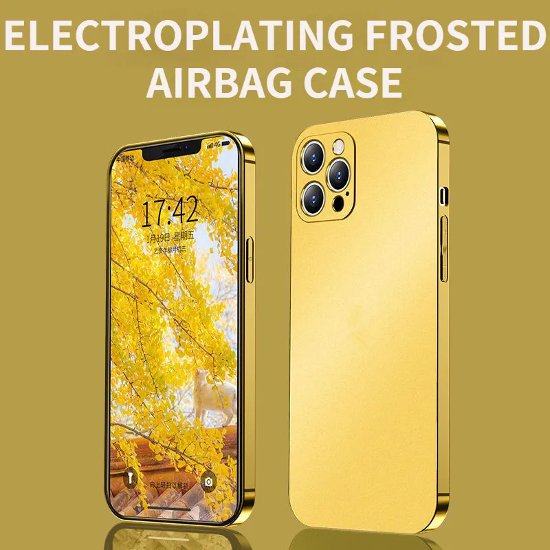 

Electroplated Phone Case Suitable For iPhone 11 12 13 14 Pro Max 7 8 Plus X XR XS Frosted Solid Color Anti-skid Protective Cover