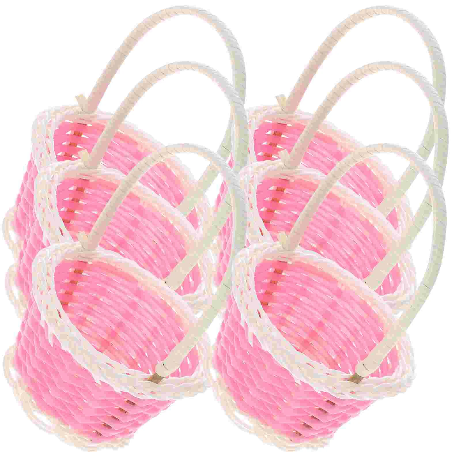 

Basket Baskets Flower Woven Storage Easter Mini Wicker Kids Garden Decorative Arrangement Handles Egg Wedding Picnic Bucket