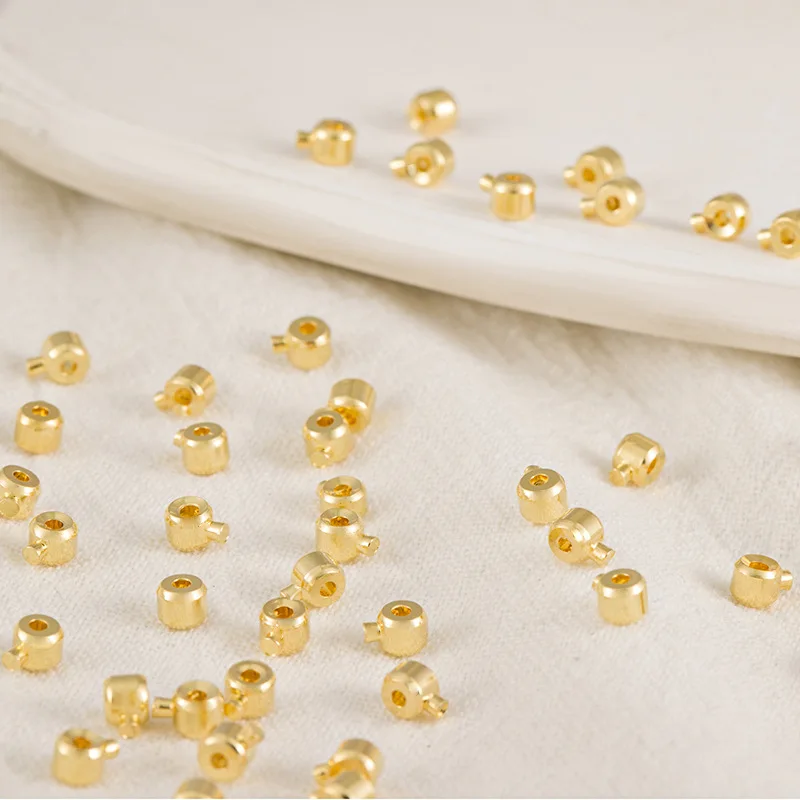 15pcs Crimp End Beads Copper Covers  Stopper Spacer Diy Bracelet Jewelry Making Handmade Craft Findings Wholesale