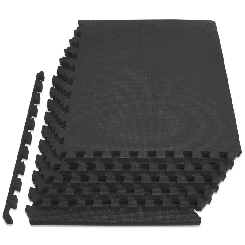 

Exercise Puzzle Mat 1-in, Black, 24 Sq Ft - 6 Tiles Fitness Yoga Mat Thick