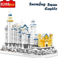2022 new 8828pcs snowing swan castle building blocks diamond famous architecture micro bricks toy for children kid birthday gift