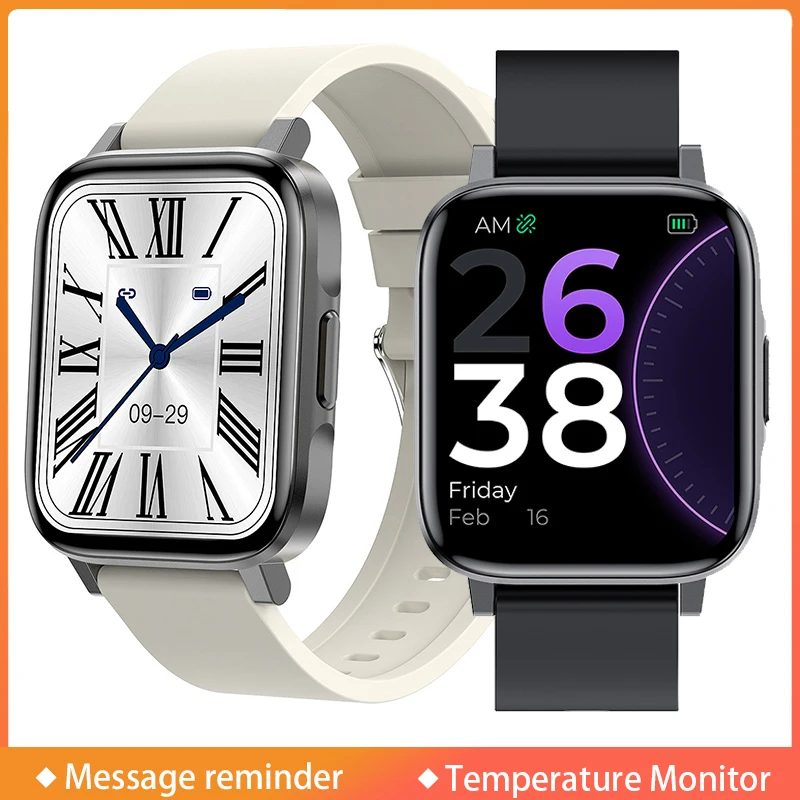 

Смарт-часы Xiaomi Mijia, монитор температуры и кислорода в крови, спортивный браслет, 1,7 дюйма, полноэкранные часы, напоминание о информации, умные...