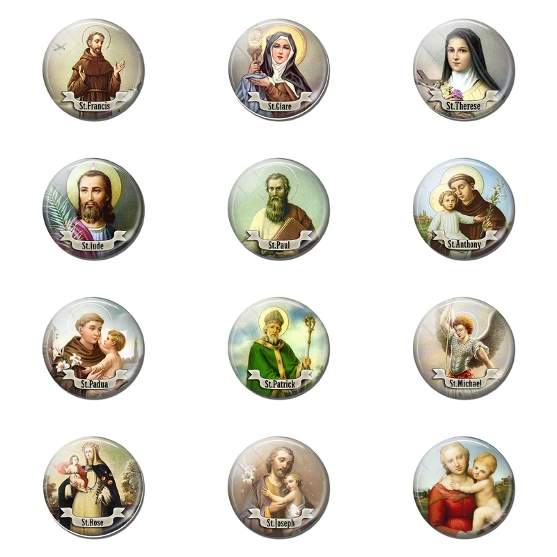 St Anthony of Padua 30 мм магнит на холодильник религиозный подарок стеклянный купол