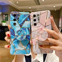 marble plating diamond case for huawei p30 pro p20 p40 mate 30 20 luxury vintage holder soft cover for honor 20 pro v20 silicone