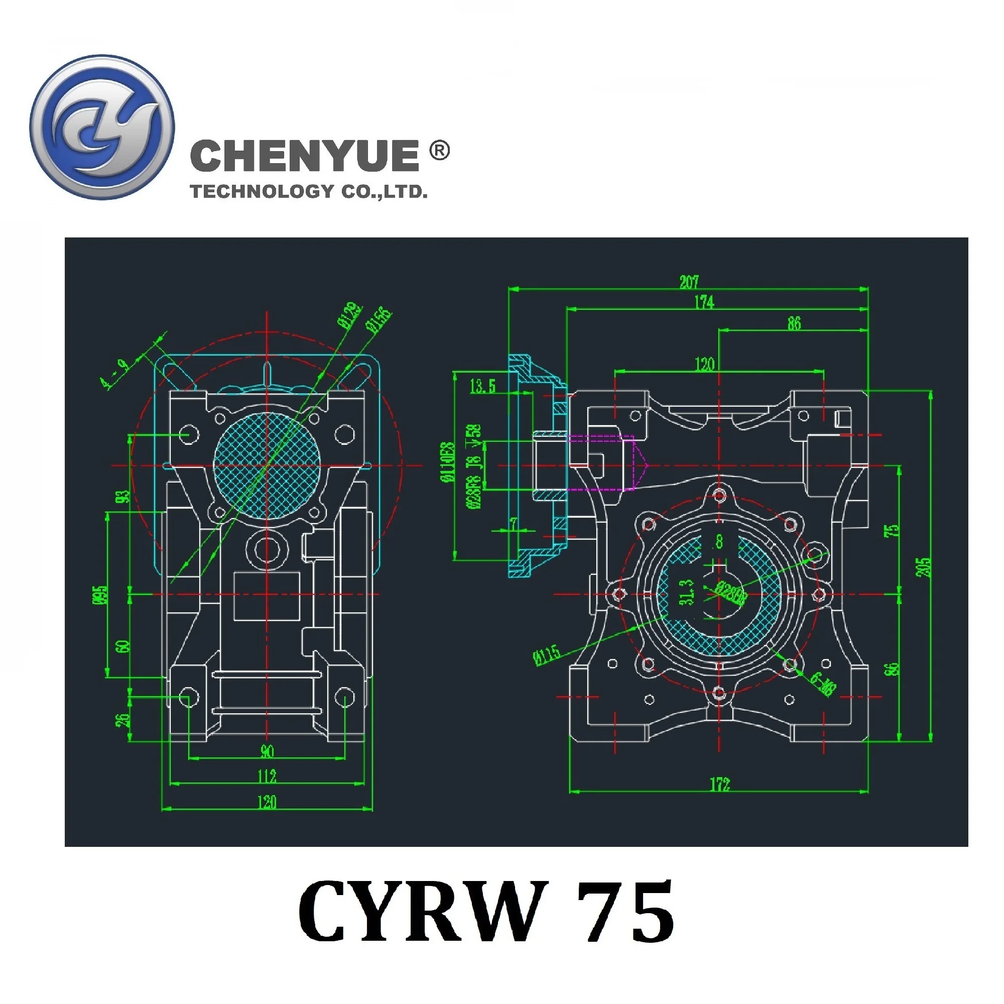 Червячная коробка передач CHENYUE редуктор скорости с высоким крутящим моментом NMRW75