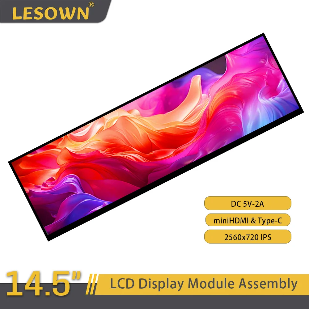 LESOWN дисплей с длинной полосой 14 5 дюймов 2560x72 0 IPS ЖК-экран 1500:1 USB C HDMI сенсорный