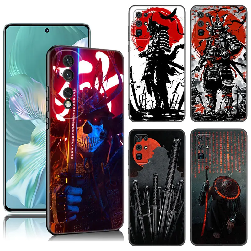

Japanese Bushido Samurai Phone Case For Honor Magic 4 20 50 70 Lite 60 SE 30 80 90 Pro Plus 20E 20i 30i 20S 30S Silicone Cover