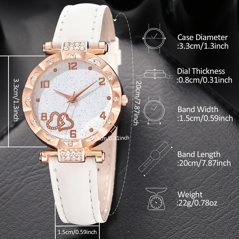 Женские кварцевые наручные часы с кожаным ремешком