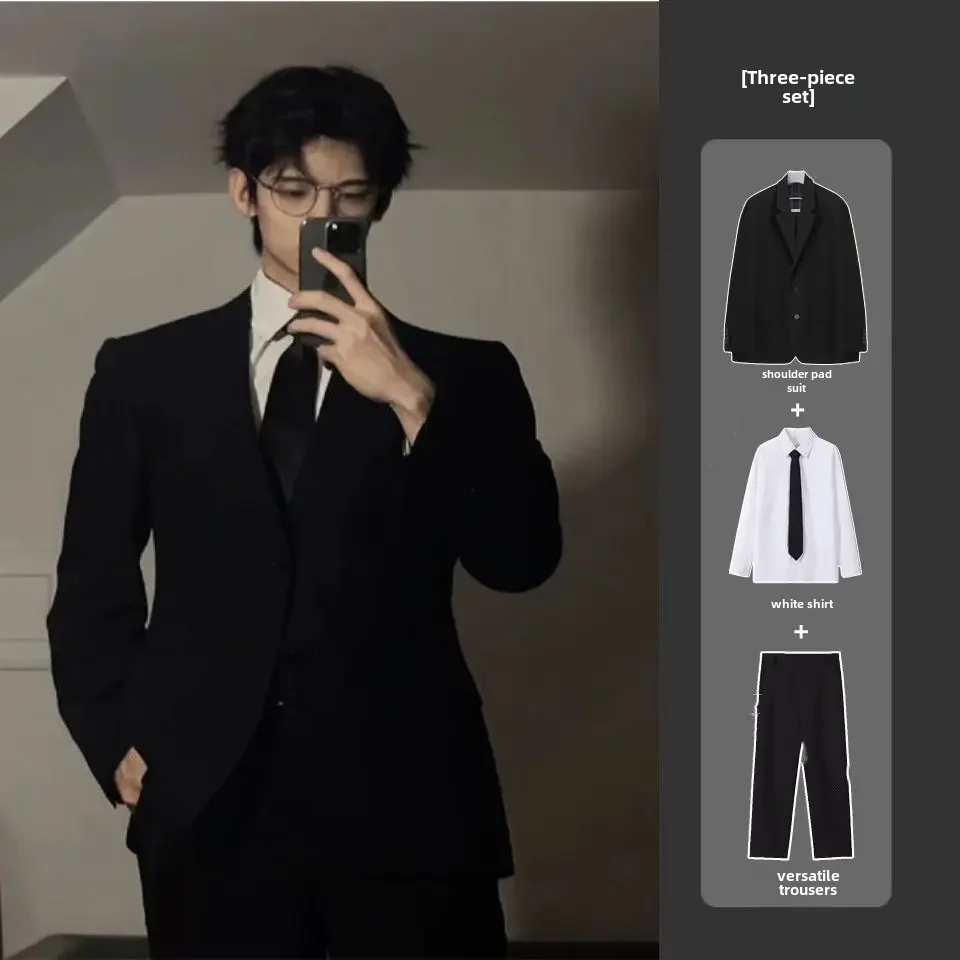 Мужской костюм в западном стиле полный комплект с мягкими плечами