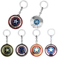 captain america shield keychain avengers movie metal pendant retro backpack pendant gift jewelry for fans