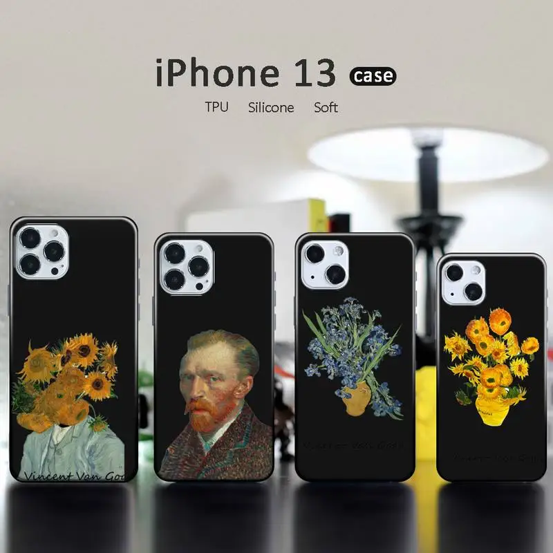 

Art Aesthetic Vincent Van Gogh Starry Night flower Phone Case for iPhone 13 12 11 mini pro XS MAX XR 8 7 6 6S Plus X 5S SE 2020