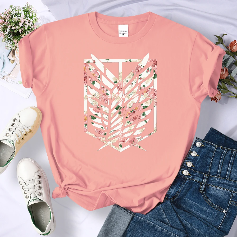

Anime Attack on Titan Comics Printing T-Shirts Female Harajuku Brand Tshirt Summer Crewneck Clothing Fashion Oversize T-Shirts