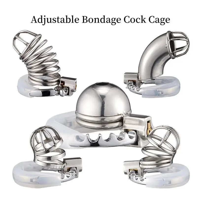 Мужская металлическая клетка целомудрия 5 модель регулируемая устройство для