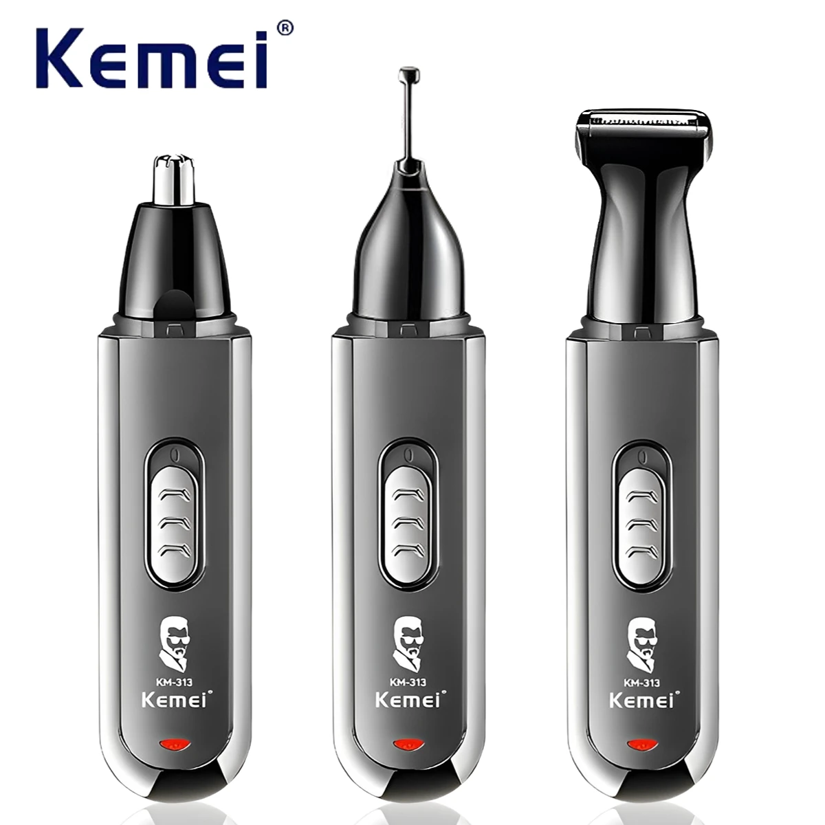 

Kemei 3 IN 1 Eyebrows Trimmer Type-C Nose Trimmer Electric Replaceable Hair Remover Professional USB Charging Hair Shaver KM-313