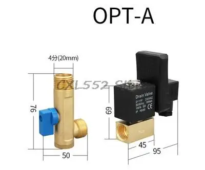 

1Pc OPT-A OPT-B 1/2" Thread Electronic Drain Valve Automatic Switch Drain Valve Timing Brass Solenoid Valve