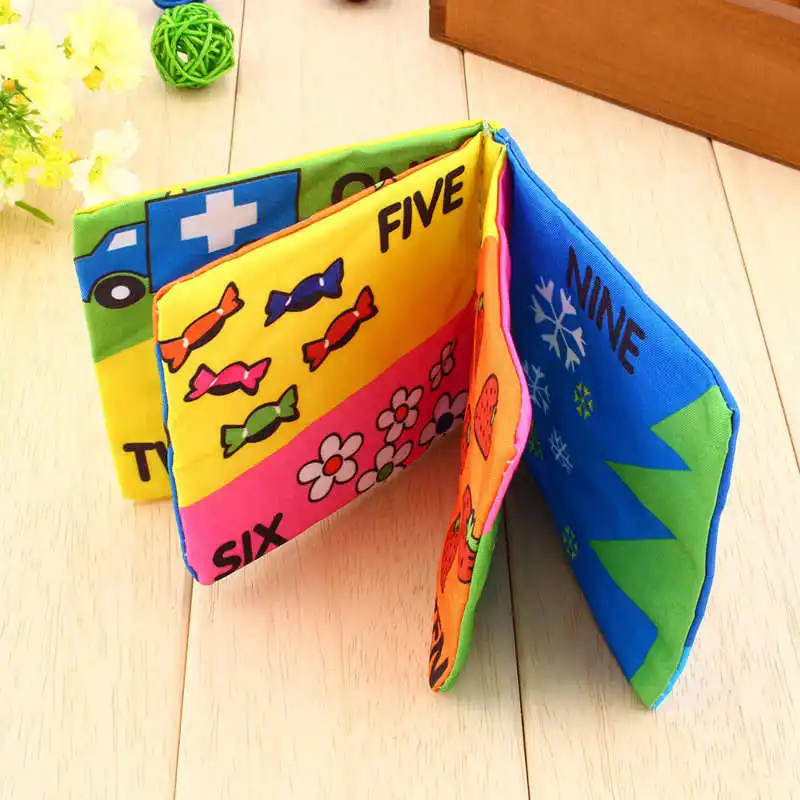 

10cm*9.5cm Baby Early Learning Cloth Book Educational Sensory Awareness Development Soft Cloth Toy Kids Baby Book