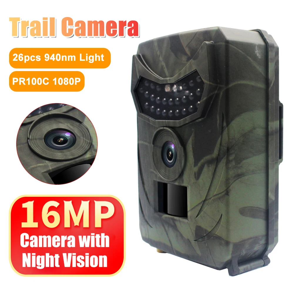 

12MP 1080P Trail Camera with Motion Sensor Infrared Night Vision 120° Wide Angle Wildlife Camera Waterproof Monitoring Tracking