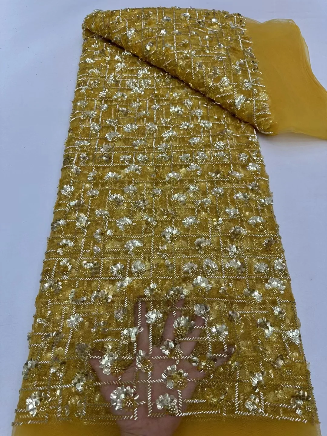 Новинка 2024 африканская кружевная ткань с блестками Высококачественная вышивка 3D