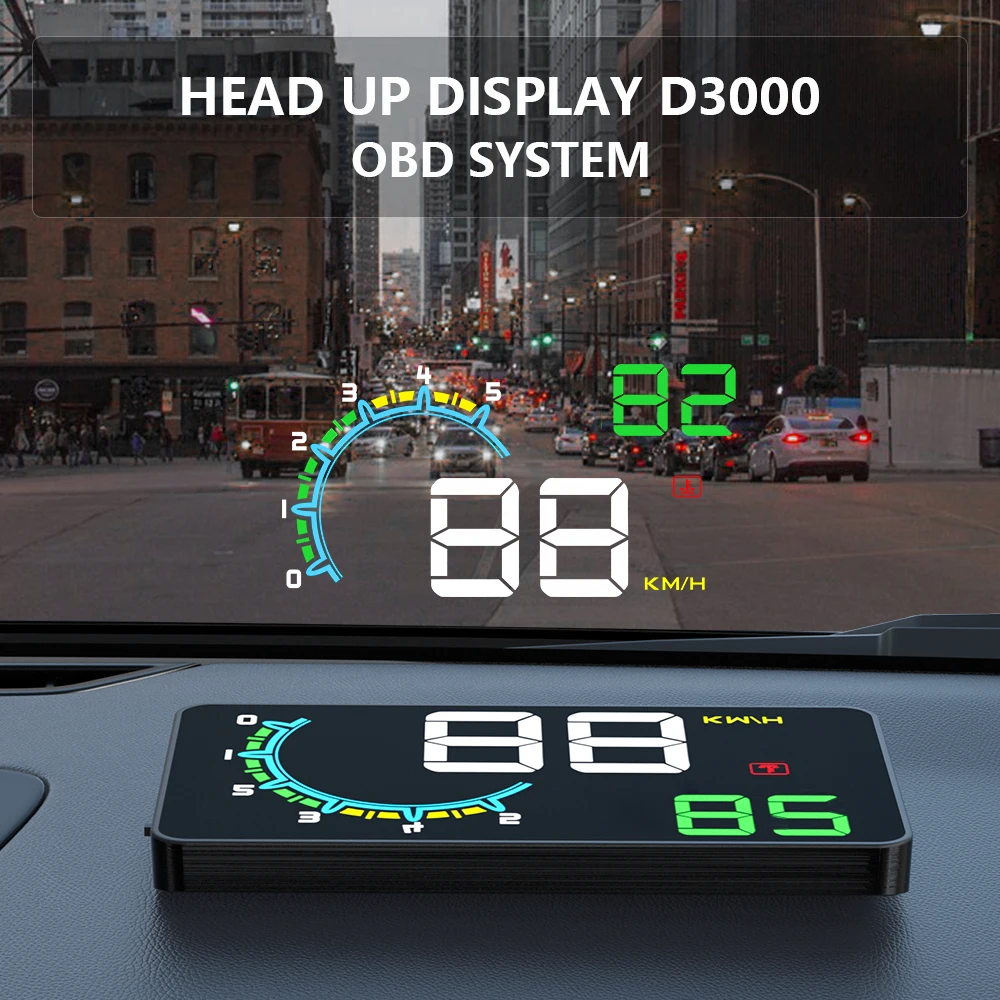 

Автомобильный дисплей на лобовое стекло D3000 EOBD OBD2, проектор на лобовое стекло, цифровой спидометр, автомобильные электронные аксессуары, ЖК-дисплей