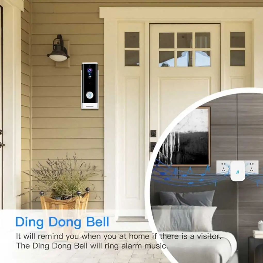 

Intelligent WiFi Doorbell PIR Sensor Visible Video Intercom Anti-lost Voice Talk Door Bell Ring Household Company