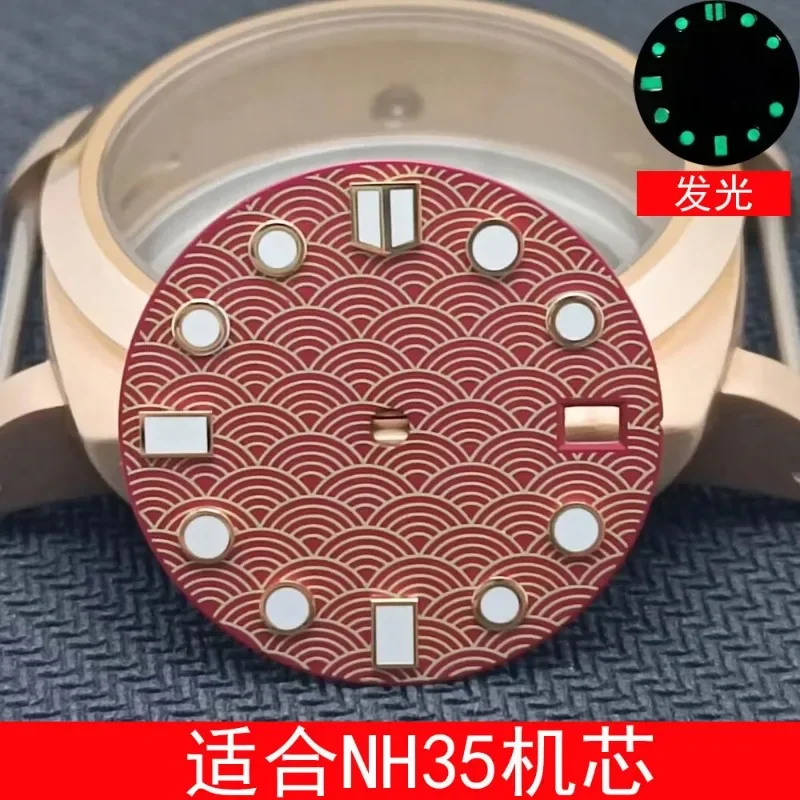 Новый индивидуальный циферблат NH35 28 5 мм рыбья чешуя 3 0/3 8/4 2 ножной подходит для NH36