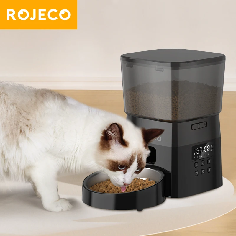 Wakorubra Automatic Feeder for Cats and Dogs – ROJECO 2L Smart Pet Fresh Food Dispenser with Stainless Steel Bowl Wakorubra Automatic Feeder for Cats and Dogs – ROJECO 2L Smart Pet Fresh Food Dispenser with Stainless Steel Bowl