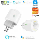 Умная розетка Zigbee с вилкой Стандарта ЕС, 16 А, функция таймера для монитора питания, работает с приложением Alexa Google Home